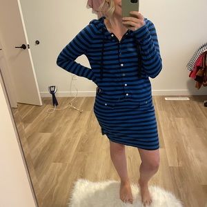 Juicy Couture Striped Hooded Sweater Dress